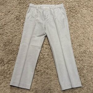 Mason's Men's Cotton Linen Flat Front Pants Light Gray 36